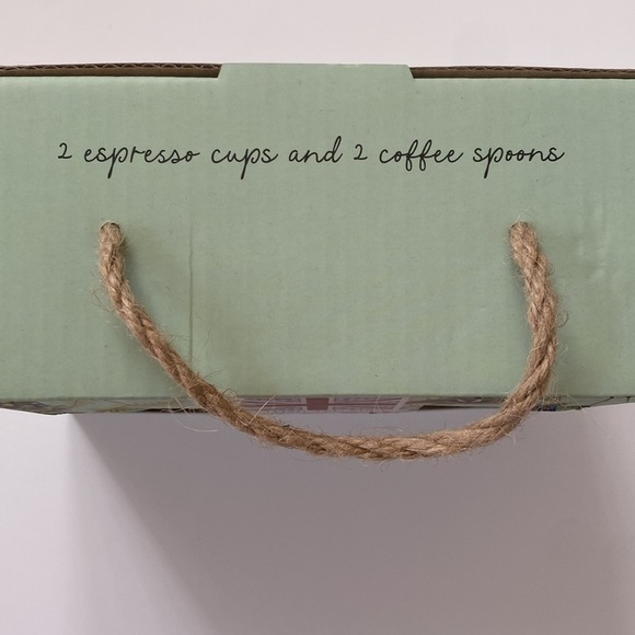 British Tea Shop Wild Bird Bone China 2 Espresso Cups & 2 Coffee Spoons - Picture 2 of 7